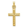 thumbnail image 5 of 14k Yellow Gold Hollow Hollow Diamond-cut Cross Charm Pendant, 5 of 7