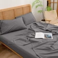thumbnail image 6 of BESTOUCH Fitted Sheet Only 100% Washed Cotton Linen Feel Easily Fits Deep Pockets up to 17 inch Solid Dark Grey King, 6 of 6