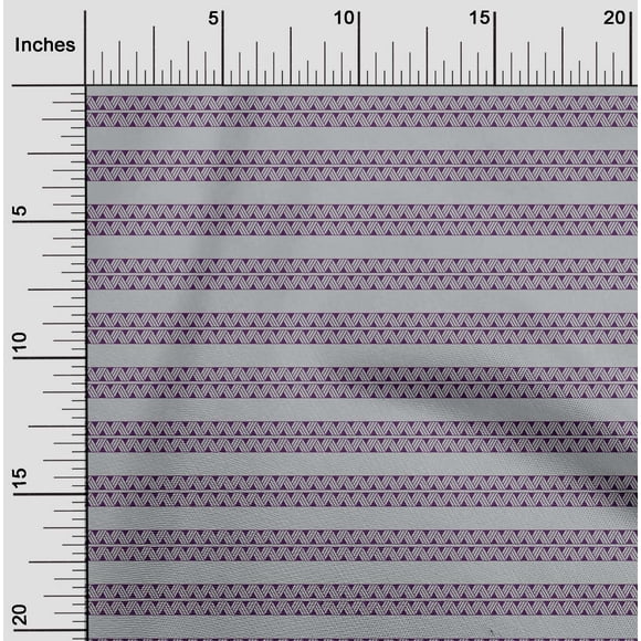 oneOone Polyester Lycra Purple Fabric Stripe & Chevron Geometric Sewing Material Print Fabric By The Yard 56 Inch Wide