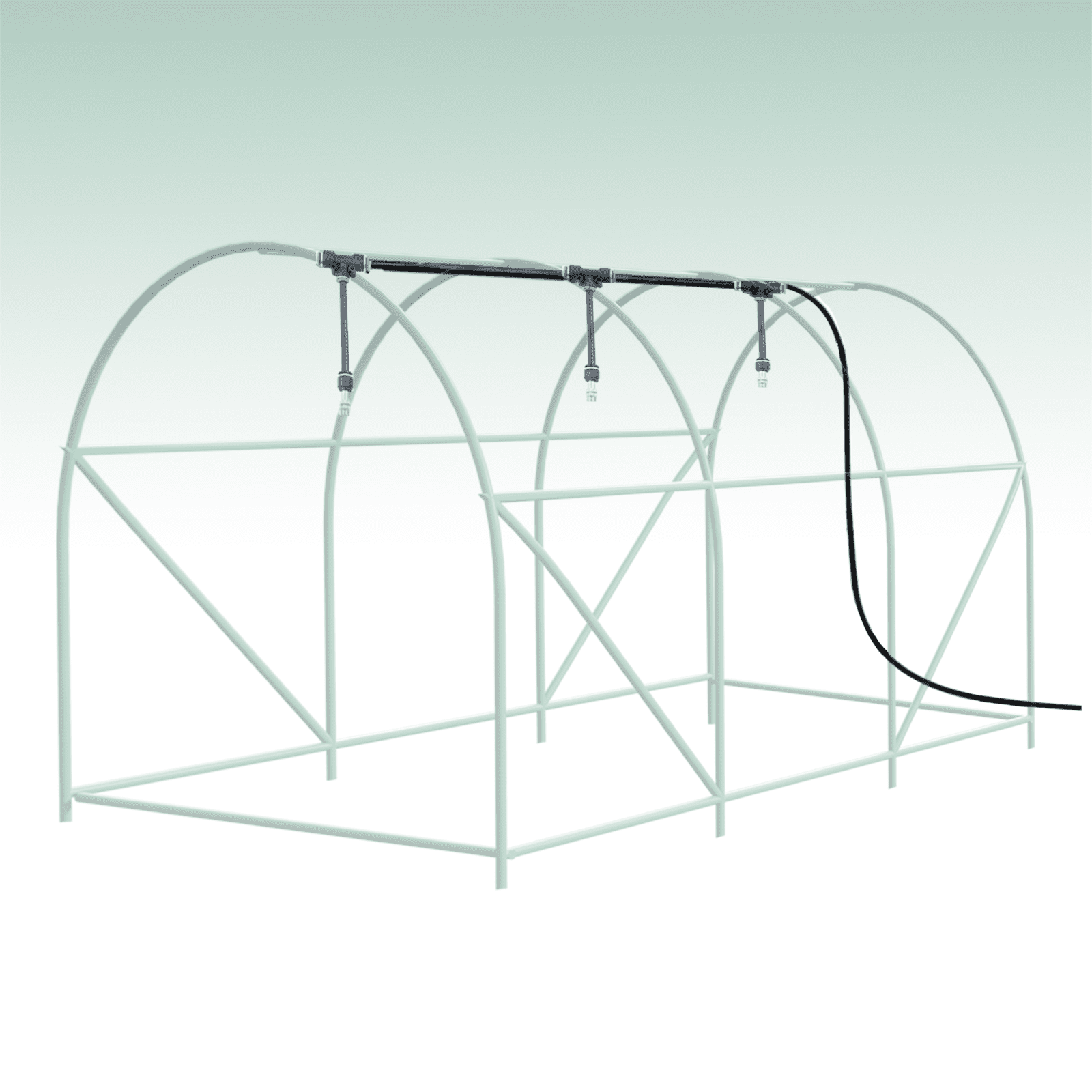 Grezone Walk-in Tunnel Greenhouse with Watering System Galvanized Frame & Waterproof Cover 12x6.6x6.6 ft