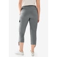 thumbnail image 2 of Ellos Women's Plus Size Stretch Cargo Capris Front and Side Pockets Casual Cropped Pants, 2 of 5