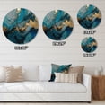 thumbnail image 5 of Designart "Geode Discovery Blue and Gold Depths II" Abstract Marble Metal Round Wall Art, 5 of 5