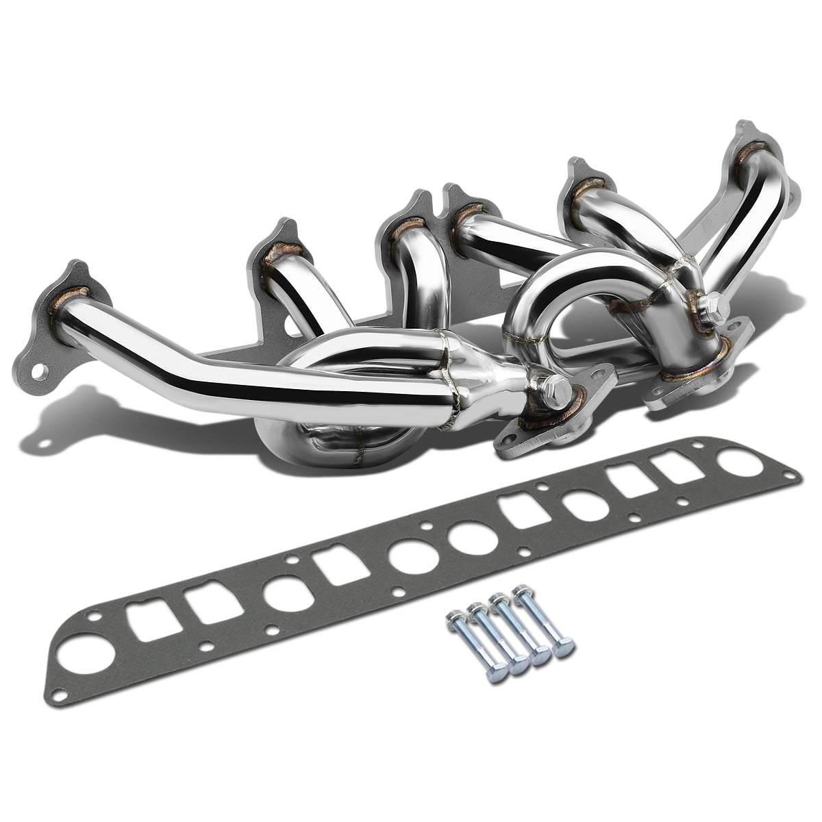 DNA Motoring HDS-JC0040L Stainless Steel Manifold Header Exhaust System for  2000-2006 Jeep Wrangler TJ  