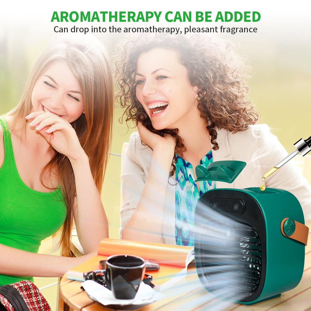 Rechargeable Mini Air Conditioner, Personal Air Cooler, 1 Count, Green