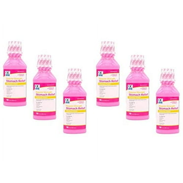 Quality Choice Regular Strength Pink Bismuth Liquid Stomach Relief, 12 fl oz. (Pack of 6)