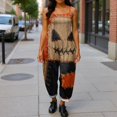 thumbnail image 4 of JULMCOMO Cotton Linen Jumpsuits for Women Halloween Pumpkin Printed Plus Size Spaghetti Strap Jumpsuits Funny Print Costume Holiday Overalls Complexion S, 4 of 5