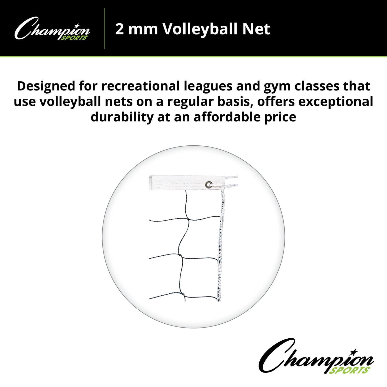 Champion Sports Vinyl Volleyball Nets, 30 x 3-Feet