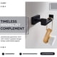 thumbnail image 3 of Gancho doble simple para toallas, negro mate, toallero de baño de acero inoxidable, gancho para bata para colgar en la pared, 3 of 5
