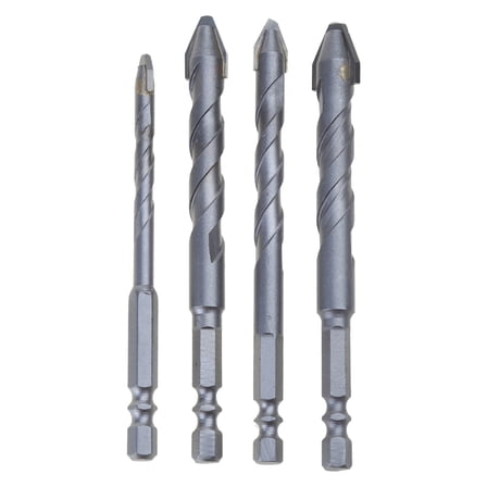 Collection of 4 Masonry Drill Bit Professionals 6/8/10/12mm Twist Drill Bit
