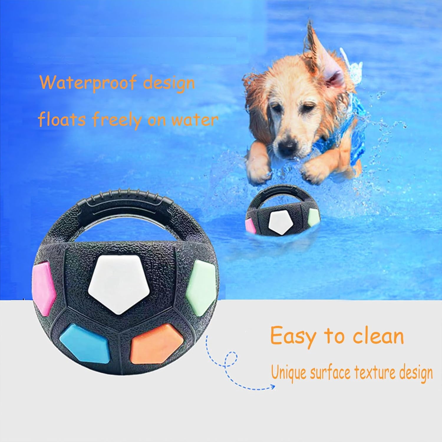 The Calming Ball with Handle, Interactive Toss and Fetch Play, Rubber Material, Squeaky Floating Balls, Chew Toys, Suitable for Dogs