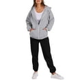 thumbnail image 3 of CFLVAEK Plus Size Sweatsuits Women 2pcs Outfit Casual Zip Up Hoodies Matching Baggy Sweatpants with Pockets Trendy Fall Lounge Jogging Tracksuit Gray M, 3 of 9