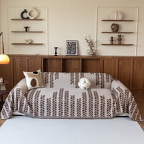 Smuge Couch Cover Sofa Cover Protector Slipcover, L Shape 3 Cushion Throw Sofa Towel Furniture Cover for Dogs Cats Home Decor (71"x 150", Light Coffee)