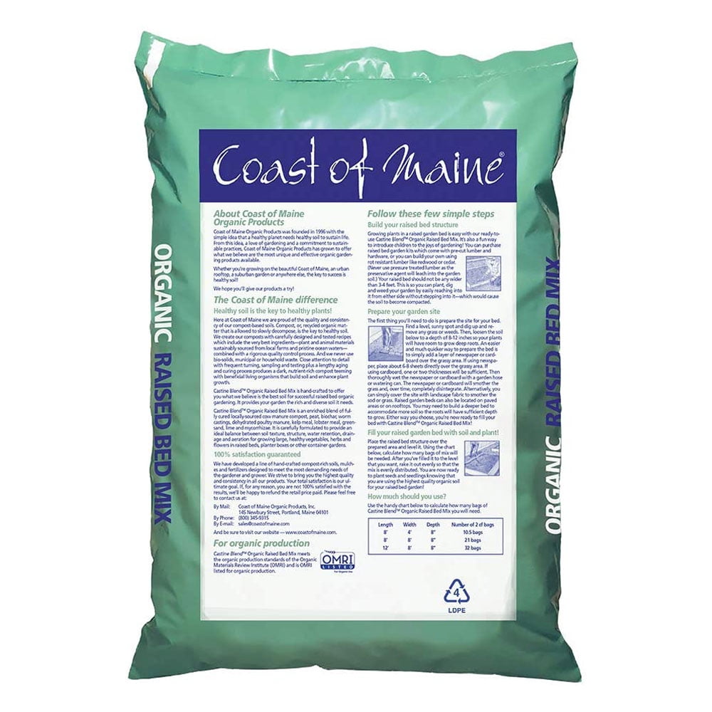 Coast of Maine Castine Blend Raised Bed Gardening Soil Mix, 1 Cu Ft (10 Pack)