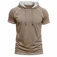 thumbnail image 4 of Hilenly Mens Short Sleeve Athletic Hoodie Lightweight Pullover Sweatshirt Hooded Workout Shirts for Gym, 4 of 9