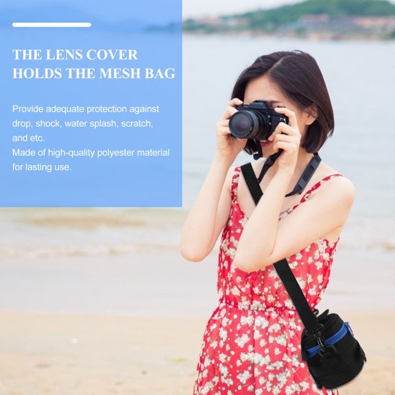 OULII Lightweight Black Camera Lens Case Bag, Shockproof and Water Resistant Protective Photography Accessory