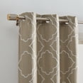 thumbnail image 2 of Elrene Home Fashions Valian Lattice Embroidered Blackout Window Curtain Panel, Set of 2, Tan, 37" x 63", 2 of 6