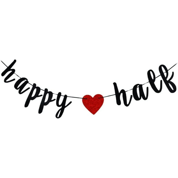 Happy Half Banner Happy Baby's Half Year Old,6 months, 1/2 Birthday Banner,Baby's First Birthday, Baby Shower Party Decorations