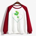 thumbnail image 4 of Besolor St Patricks Day Sweatshirt Women Color Block Long Sleeve Shamrock St. Patricks Shirts Tees Holiday Party Pullover Tops, 4 of 4