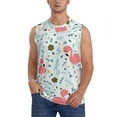 thumbnail image 2 of Lsque Cute Flamingo Print Men's Cotton Blend Sleeveless Muscle Shirts (S-3XL)- Moisture Wicking, Odor Protection, UPF 30+,X-Large, 2 of 8