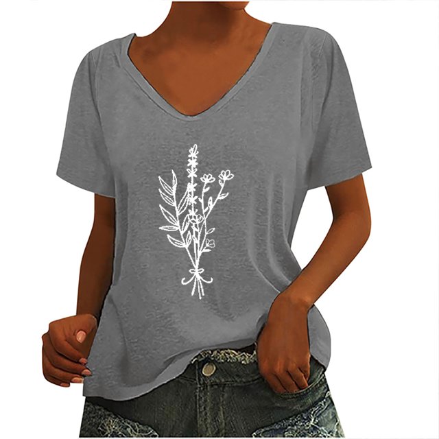 Camiseta sin mangas con cuello en V y estampado informal elegante para mujer OAVQHLG3B Store lin121212