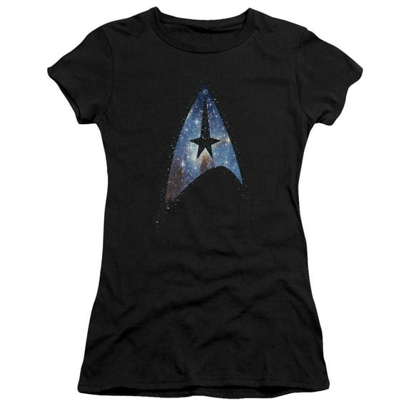 Star Trek Galactic Shield Junior Women's Sheer T-Shirt Black