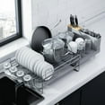 thumbnail image 2 of Large Dish Drying Rack - Extendable Dish Rack, Multifunctional Dish Rack for Kitchen Counter, Anti-Rust Drying Dish Rack with Cutlery & Cup Holders, 2 of 15