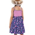 thumbnail image 2 of Uourmeti Girls Summer Dresses Patriotic Causal Spaghetti Strap Swing Dress Kids American Flag Star Sundress 3-14Y Cami Midi Tiered Dress, 2 of 6