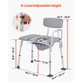 thumbnail image 3 of KFFKFF 4-in-1 Bedside Commode Chair, 500 lbs Capacity, Portable Toilet with Padded Seat and Backrest, Removable 5L Bucket, Adjustable Height Chair for Adults and Seniors, 3 of 9
