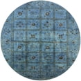 thumbnail image 1 of Ahgly Company Machine Washable Indoor Round Industrial Modern Greenish Blue Green Area Rugs, 4' Round, 1 of 1