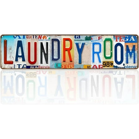 Laundry Room Signs Wall Decor - Rustic Plaque for Accessories, 16x4 inch Rules Sign