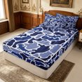 thumbnail image 2 of Erosebridal Shark Camo Print Zipper Queen Comforter Set with Fitted Sheet and 2 Pillowcases for Boys Men, Blue Ocean Marine Camouflage Zipper Bedding Set, Navy Reversible, 4 Pieces, 2 of 7