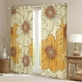 thumbnail image 2 of Manfei Retro Western Flower Curtains Pack of 2 (42x84 Each) for Female, Orange Groovy Daisy Floral Curtains Blackout, Plant Botanical Bedroom Curtains, Curtains and Drapes Decor, 2 of 6
