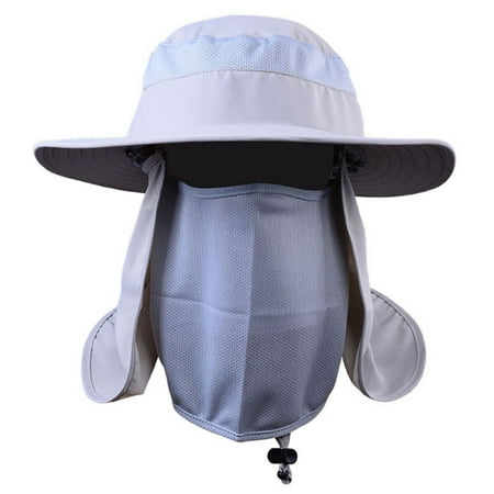 Outdoor Hiking Fishing Bucket Hat Wide Brim Boonie Snap Sun Hat Flap Ear