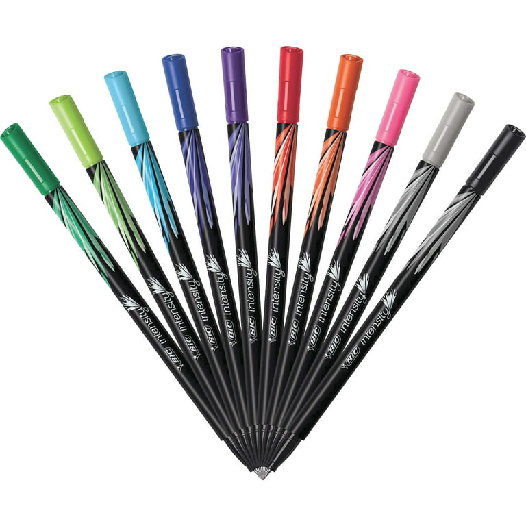 BIC Intensity Fineliner Marker Pen, Fine Point (0.4 mm), Assorted Colors,  10-Count, Model Number: FPINFAP10