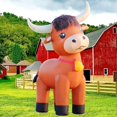 thumbnail image 1 of 6FT Highland Cow Inflatables Christmas Spring, Farm Ranch Blow up Animals Cute Highlander Cattle Calf, Decorations Outdoor Yard Built-in LED Lights Big Large Decor Party Lawn Holiday Ou, 1 of 6