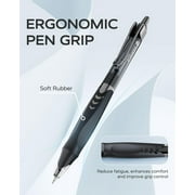 STAGEEK 12 Pack Black Gel Pens, Quick Dry Black Ink Pens, 0.5mm Fine Point Retractable Smooth Writing Pens for Journaling, Writing, Business Gel Pen(Black)