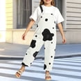 thumbnail image 2 of Generic Teen Girl Cow Overalls Adjustable Straps Wide Leg Casual Jumpsuit Onesie, 2 of 7