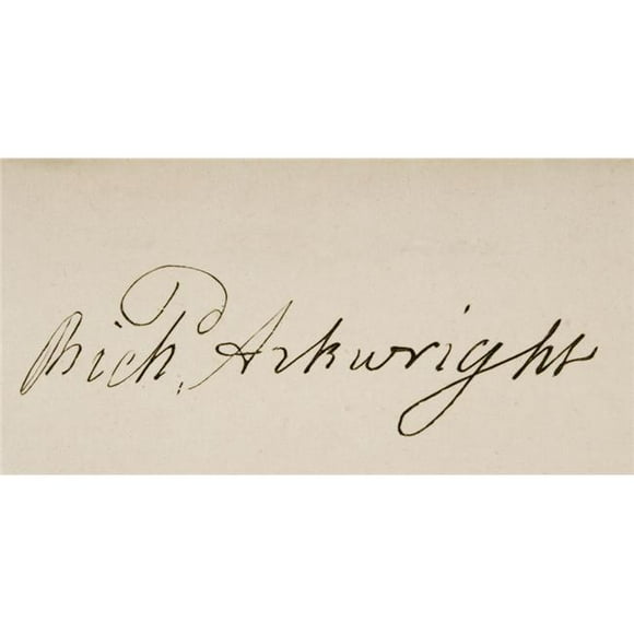 Posterazzi DPI1859038LARGE Signature of Sir Richard Arkwright 1732 1792. English Textile Industrialist & Inventor Poster Print, Large - 40 x 20