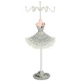 thumbnail image 1 of Earrings Necklace Princess Dress Stand Display Iron Mannequin Princess Jewelry Rack Pine Green 4, 1 of 4