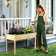 thumbnail image 3 of Patiojoy Pine Wood Raised Garden Bed Elevated Planter Box w/ Legs Liner Drainage Holes for Vegetables Flowers Herbs, 3 of 9