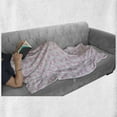 thumbnail image 5 of Floral Soft Flannel Fleece Throw Blanket, Design of Blossoming Flowers in Pastel Tones, Cozy Plush for Indoor and Outdoor Use, 60" x 80", Pale Pink Ceil Blue, by Ambesonne, 5 of 5