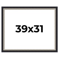 39x31 Frame Black Real Wood Picture Frame Width 2.25 Inches | Interior Frame Depth 0.5 Inches |