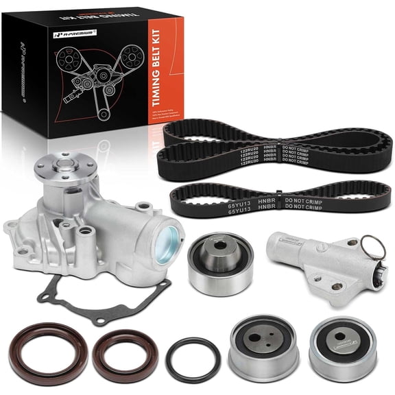 A-Premium Engine Timing Belt Kit with Water Pump Compatible with Mitsubishi Outlander 2004-2006, Lancer 2004-2006, Eclipse 2006-2007, Galant 2004-2006 - 2.4L