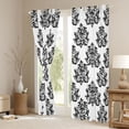thumbnail image 3 of Homewish Exotic Black Damask Blackout Curtains Set of 2 (52x84 Each) for Teens Girls Female,Bohemian Theme Window Curtains,Traditional Floral Flower Curtains and Drapes,Luxury Bedroom Decor, 3 of 6