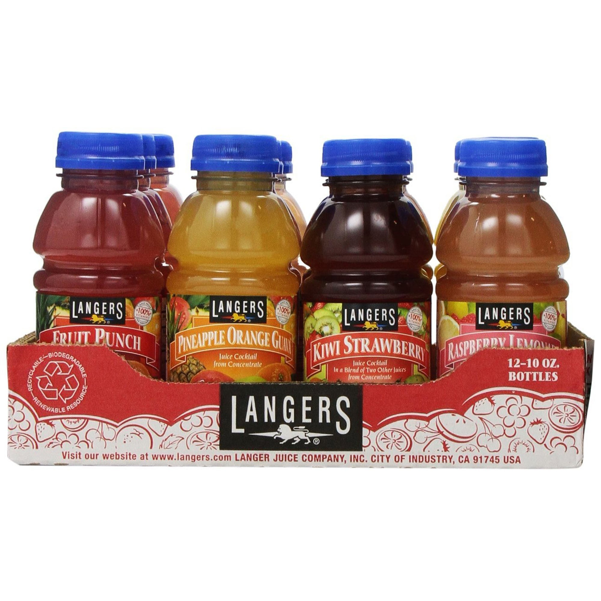 Langers Juice, Tropical Variety Pack, 10 Fl Oz, 12 Count