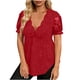thumbnail image 3 of TaTaai Fashion Solid Color Women T Shirt Glitter Shimmer Wave V Neck Short Sleeve Loose Fit Soft Shiny Breathable Daily Casual Street Wear Blouse Gift, 3 of 9