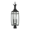 thumbnail image 2 of Matte Black Three Light Outdoor Post Lantern from the Montpelier Collection, 2 of 5