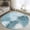 Teal, Blue, White, variant on 6x9 Area Rugs for Living Room, Blue Teal Palm Leaves Washable Runner Rug for Office, Family Room, Summer Botanical Tropical Leaf Non Slip Area Rugs Low Pile Carpet for Home Decor