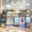 Dark Gray & Blue, variant on Low Loft Bed with Storage Stairs & Drawers & Shelves, LED Twin Metal Loft Bed with Under-Bed Playhouse, White