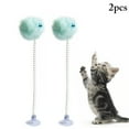thumbnail image 1 of 2PCS Cat Teaser Wand Interactive Pompom Bell Spring Suction Cup Cat Wand Cat Toy, 1 of 10